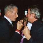 Oscars 2004, outside of Vanity Fair party: Ian McKellen and Keith Stern. Photo by Richard Harlow.