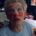 2004: London. Ian McKellen in make-up to become the Widow Twankey in "Aladdin." Photo by Keith Stern