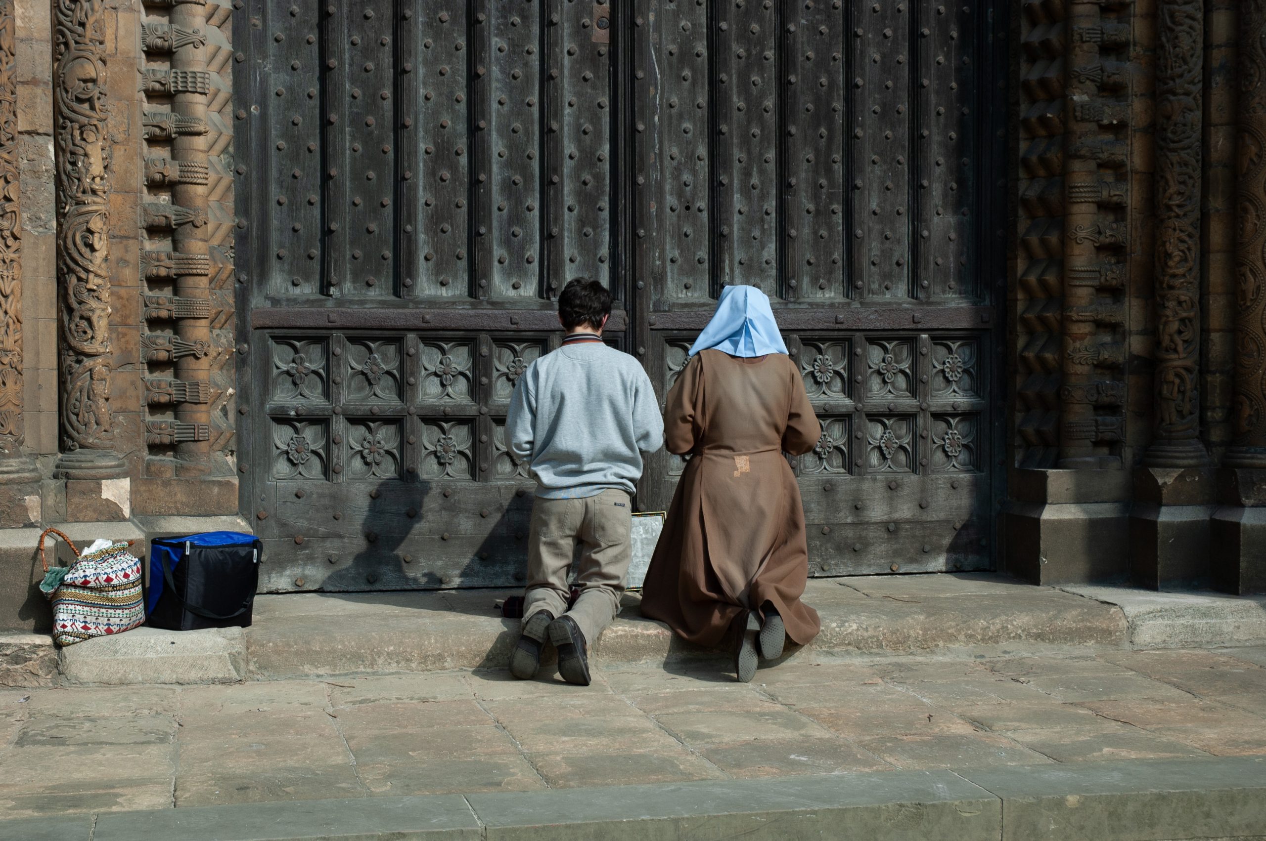 2005: “Sister Mary Michael” and her companion keep vigil outside Lincoln Cathedral