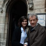 2005: Ian McKellen with Audrey Tautou, in costume as Teabing and Sophie Neveu