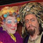 2004: Ian McKellen (Widow Twankey) and Roger Allam (Abbanazar) about to go on stage in "Aladdin" Photo by Keith Stern