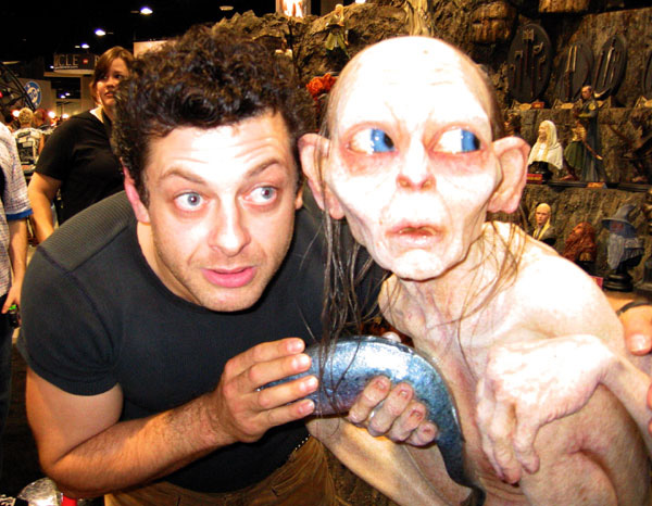 Andy Serkis with Gollum. Photo by Keith Stern