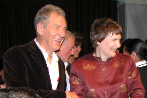 Ian McKellen with Helen Clark, Prime Minister of New Zealand Photo by Keith Stern