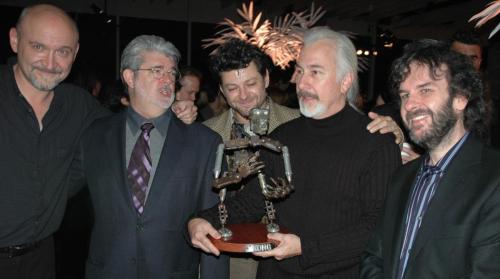 Premiere of King Kong: Frank Darabont, George Lucas, Andy Serkis, Rick Baker, Peter Jackson. Photo by Keith Stern