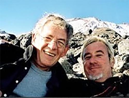 2000: Ian McKellen and Keith Stern on Mt. Ruapehu. Selfie by Keith Stern